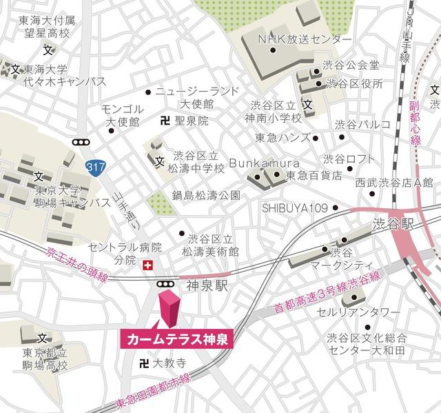 カームテラス神泉の地図
