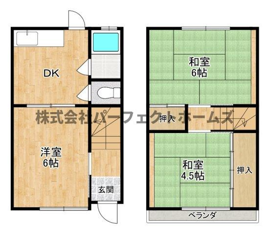 萱島東2丁目戸建　賃貸の間取り