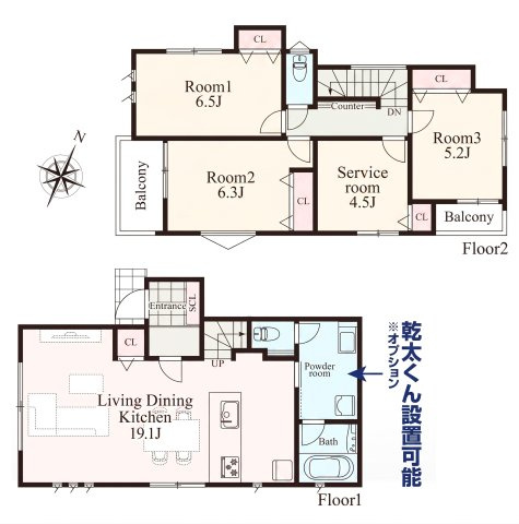 本牧緑ヶ丘2　A棟の間取り