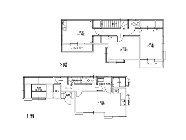 【間取り】 | 新座市栄2丁目　中古一戸建住宅　(保谷店) | 水回り集中し家事効率良好な4LDKプラン。各和洋室に収納を完備しお部屋を広くお使いいただけます。※図面を基に作成しています。現況と異なる場合は現況を優先いたします。