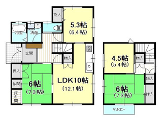 【間取り】 | 戸建　西長戸町