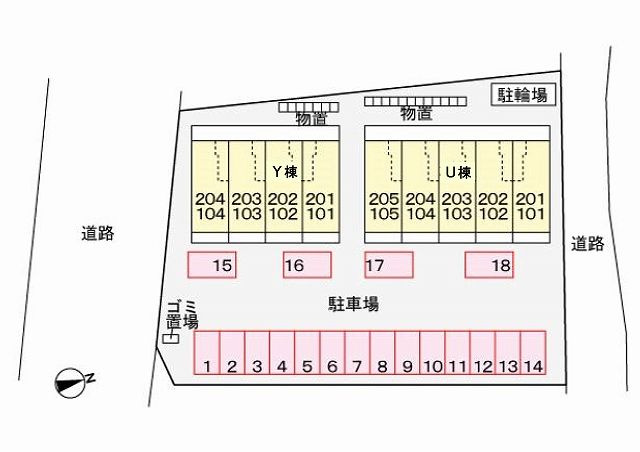 スプレンディドＵの駐車場