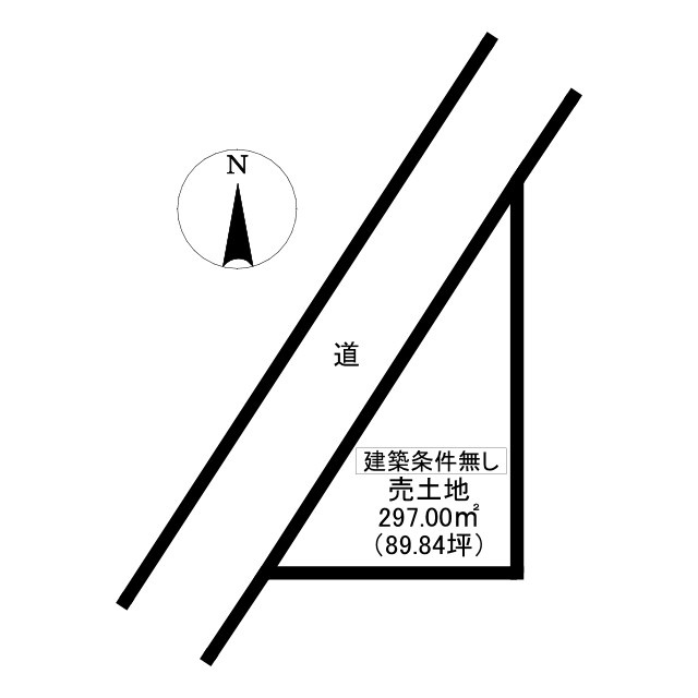日高町松岡　売土地　89.84坪の土地図