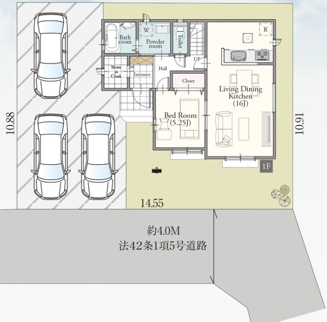 【仲介手数料無料】所沢市　下安松　全１棟　所沢市の不動産なら西武ハウジングの区画図