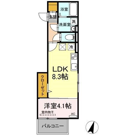 D-room竹下　B棟の間取り