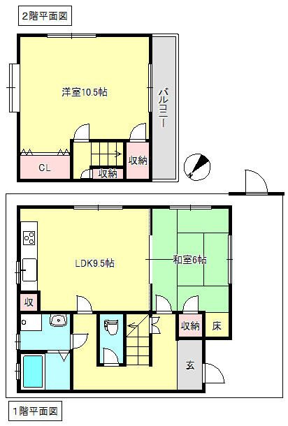 片山町2丁目貸家の間取り