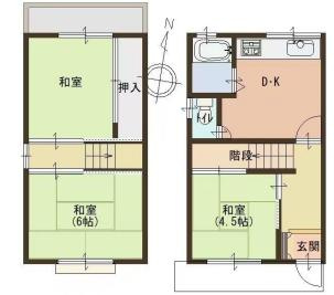 深江南町2丁目貸家の間取り