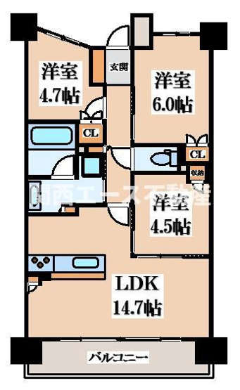 【間取り】 | ファインレジデンス住道駅前