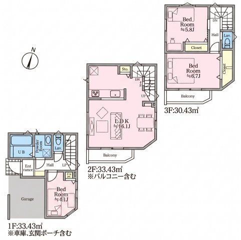 西区中央2丁目　1号棟の間取り
