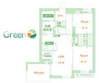 【間取り】 | Crest Garden N