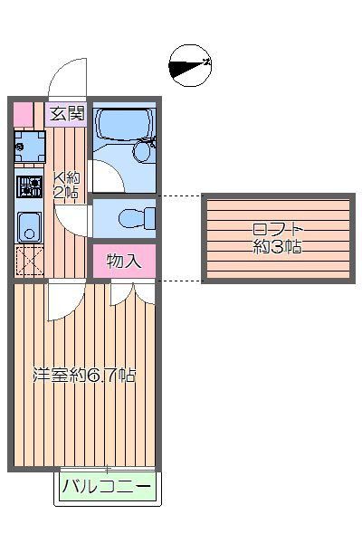 シャンブル一之江Xの間取り