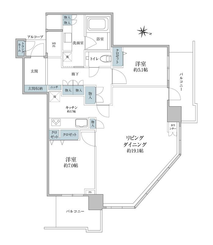 ライオンズタワー月島の間取り