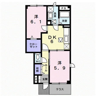 【間取り】 | グレイスコート新屋Ｂ