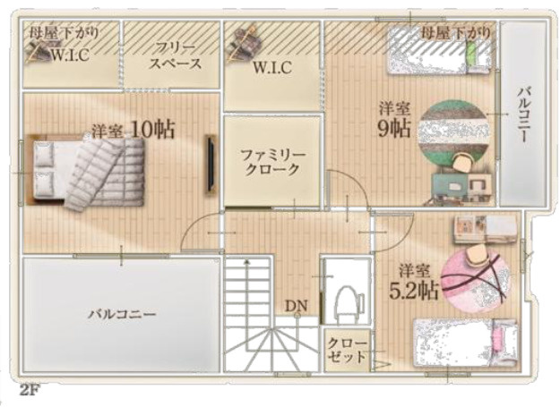 【仲介手数料無料】所沢市上安松１７期全２棟２号棟　所沢市の不動産なら西武ハウジングの間取り