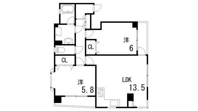 芦屋ニューコーポⅠの間取り