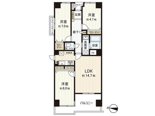 【間取り】 | ☆大阪府八尾市本町５丁目８－２３メゾンドール八尾本町