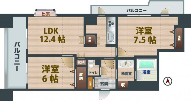 【間取り】 | ドゥーエ練馬 | 2LDKのお部屋です。