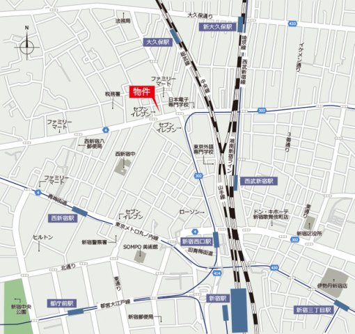 アーバネックス西新宿Ⅱの地図