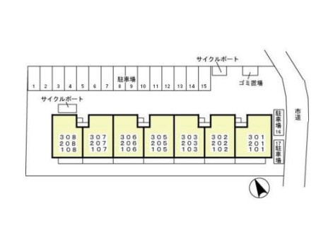 川崎市多摩区西生田３丁目のアパートの区画図