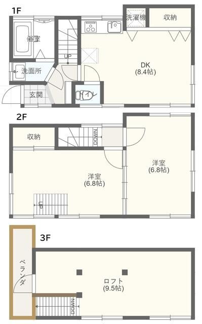 東京都荒川区西尾久２丁目２２－４戸建の間取り