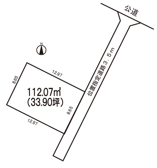 小牧市大字間々原新田　売地の土地図|現況更地！建築条件なし！