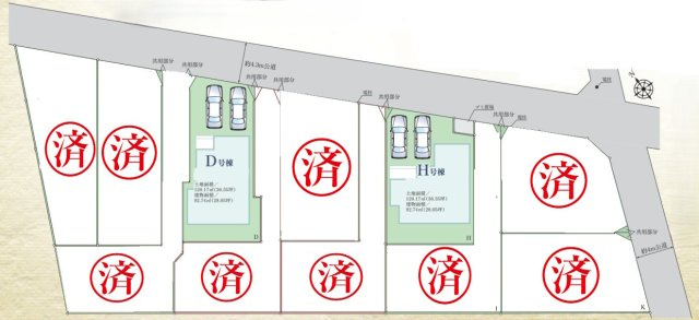 相模原市南区西大沼3丁目　新築11棟の区画図