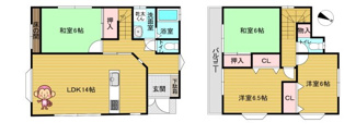 【間取り】 | 高槻市奈佐原4丁目　中古戸建