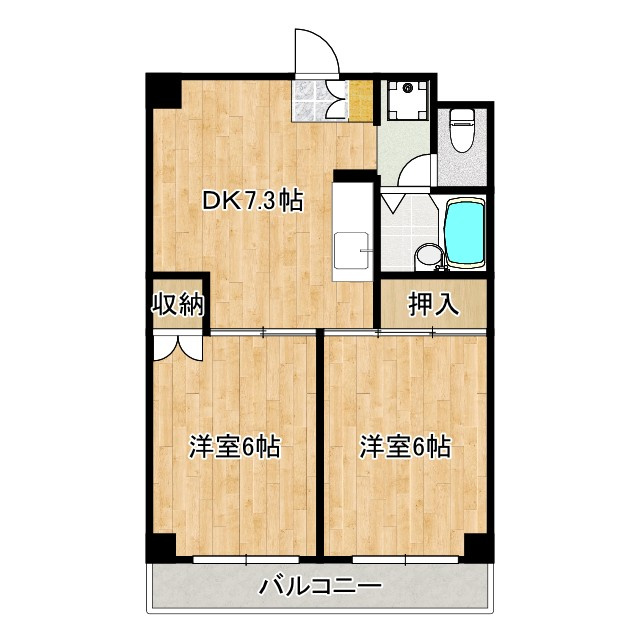 フクロク・ハイ・マンション1号館の間取り|間取りです☆