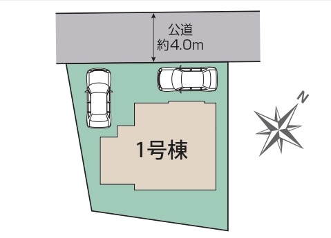 新築一戸建て　狭山市北入曽の区画図|カースペース２台分(車種によります)