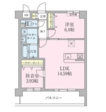 調布市布田２丁目の賃貸マンションの間取り