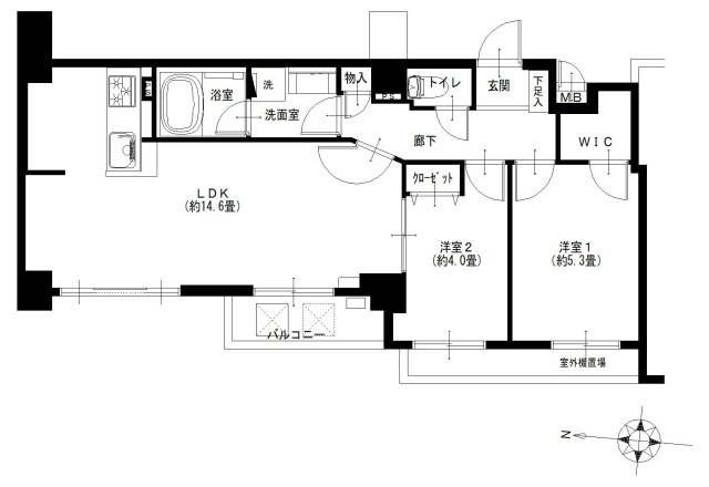 アクロスコート池上の間取り|アクロスコート池上：全居室収納・窓が付いた２ＬＤＫリノベーション物件はフラット３５＆住宅ローン減税利用可能です！