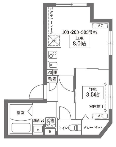 ＣＯＣＯＣＵＢＥ南長崎の間取り