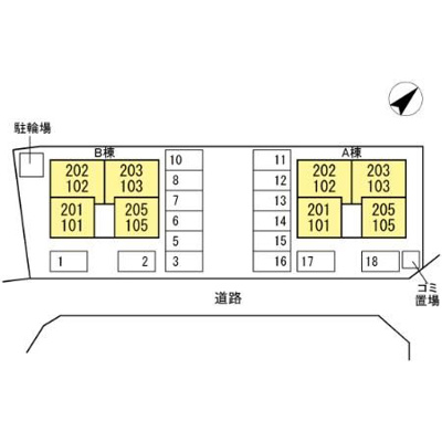 【区画図】 | リビングタウン塩冶　A棟
