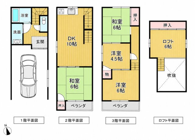 大阪府門真市島頭　中古戸建の間取り