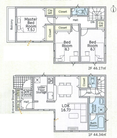 松原市一津屋　第8期　新築一戸建ての間取り