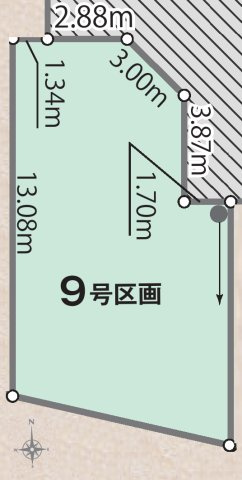 綾瀬市蓼川３丁目全１３区画の土地図|9区画土地図面