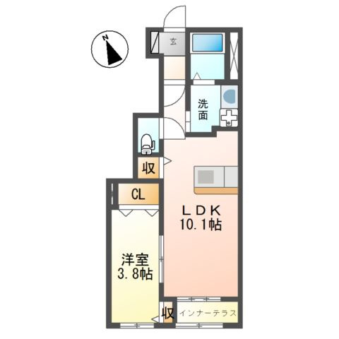 神戸市北区藤原台北町２丁目のアパートの間取り