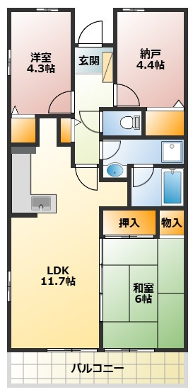 【間取り】 | ヒルズ南戸塚～仲介手数料無料～ | ファミリーにぴったりの3LDKの間取りです！