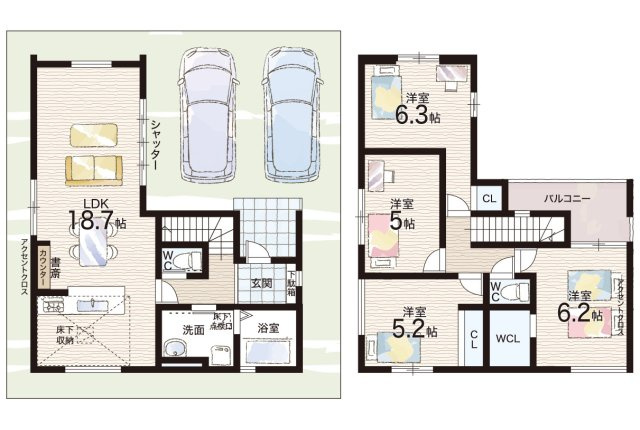 高石市千代田　第1期　新築一戸建ての間取り