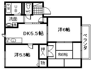 【間取り】 | オンス小垣内Ｂ棟