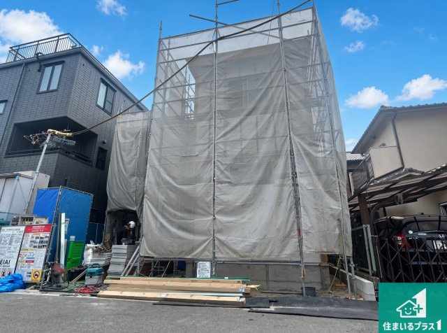 高石市千代田　第1期　新築一戸建ての外観|周辺は落ち着いた街並みの住宅地！子育てがしやすい住環境です！まだ未完成ですが、現地でしかわからない事もございます。是非一度ご覧ください。