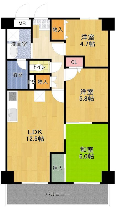 エクセラン三郷の間取り
