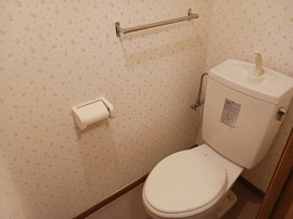 落ち着いた色調のトイレです