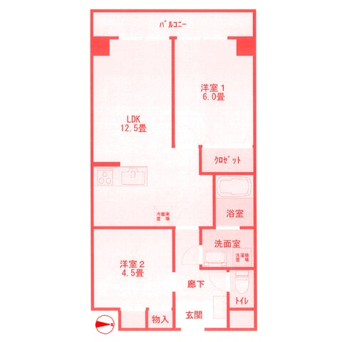 横浜市戸塚区上倉田町の賃貸マンションの間取り
