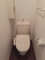 落ち着いた色調のトイレです