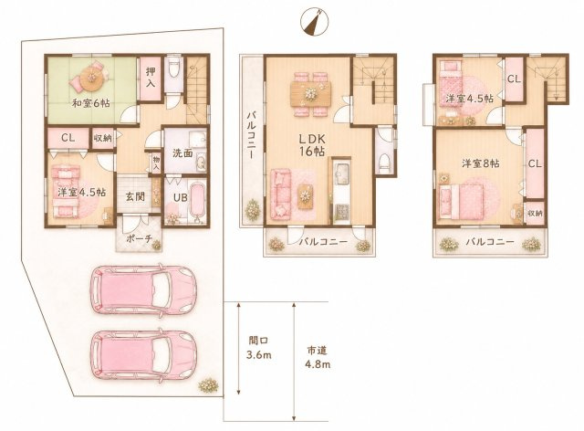 幾野3丁目　中古一戸建ての間取り|間取り図はいかがですか？ご希望を叶える間取りですか？リビングの広さは？水回りの位置は？カウンターキッチン？など色々な情報が集約されています。弊社ではリフォームなどのご相談も承っております。