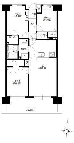 藤和ハイタウン練馬の間取り|藤和ハイタウン練馬：南向き！全居室収納・窓が付いた３ＬＤＫリノベーション物件はフラット３５＆住宅ローン減税利用可能です！