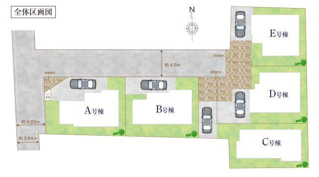 市川市国分３丁目新築戸建の区画図|区画配置図