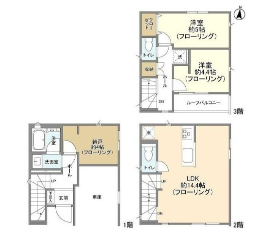 荒川区西日暮里６丁目の一戸建ての間取り