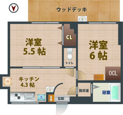 【間取り】 | Sera.U高円寺南 | 2Kのお部屋です。